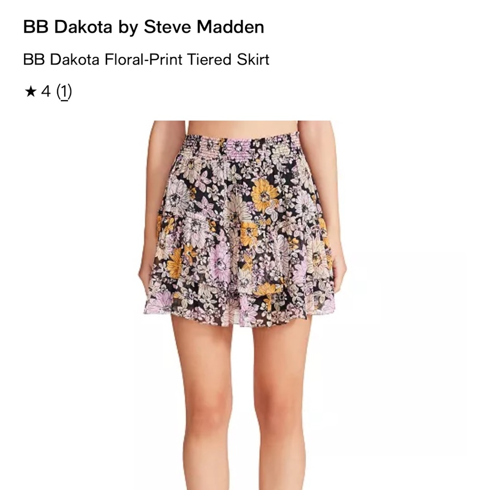BB Dakota by Steve Madden Floral Tiered Skirt